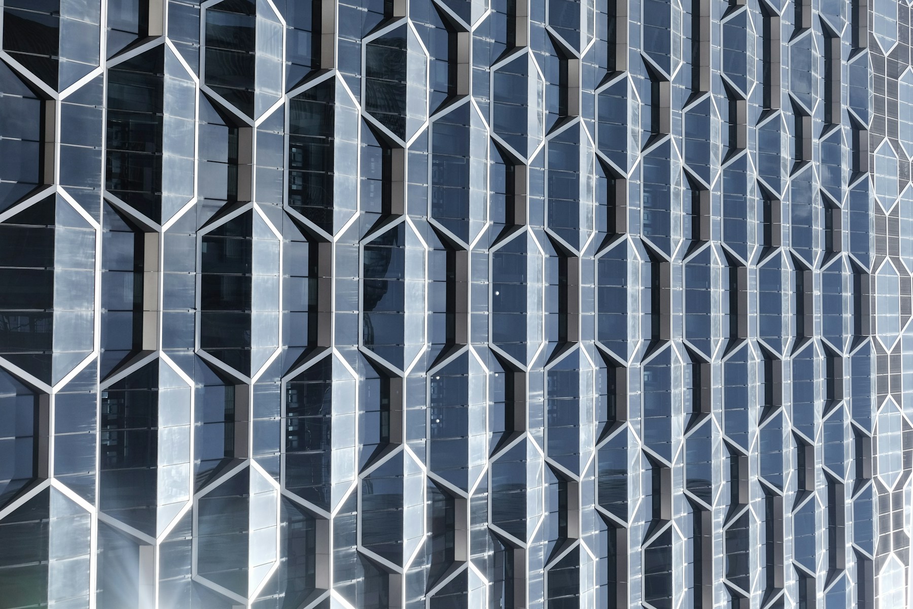 Geometric glass facade, a study in structure and perspective
